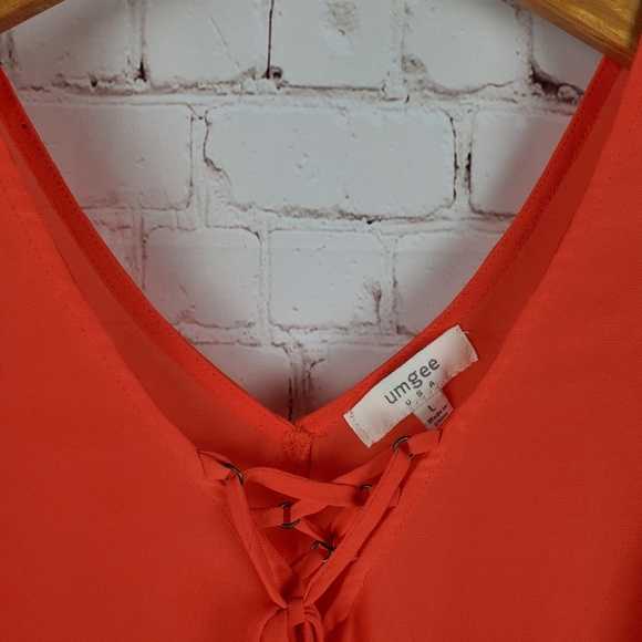 Umgee Sheer Hi Lo Lace Hem Sleeveless Tank Top - Picture 7 of 9